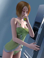 Busty whore sucks on a big shaft letting fresh sticky cum stream down her chin