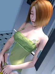 Schoolgirl with a immense rack rides cock and pees in classroom